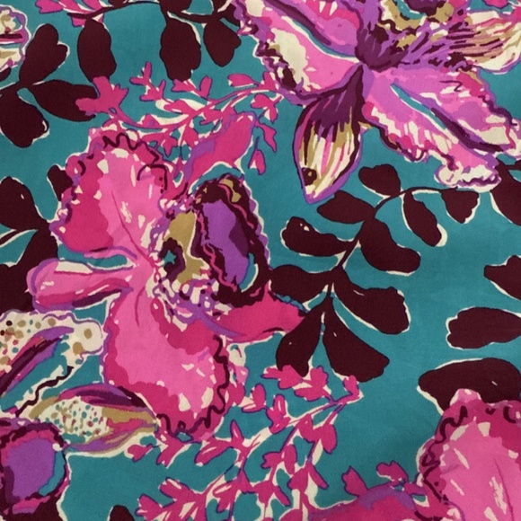 $498 NWT LILLY PULITZER MONNAE SILK MAXI CAFTAN DRESS BLUE ORCHID YOU NOT XS - Picture 8 of 8